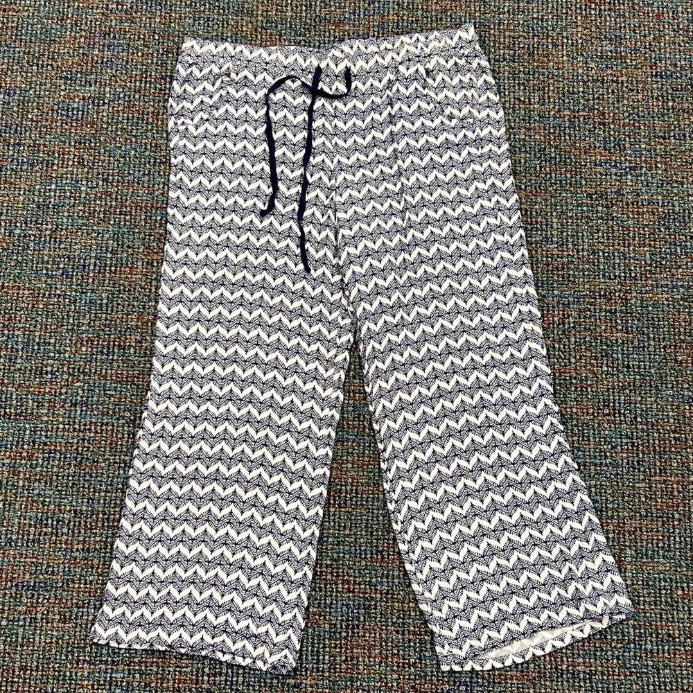 Democracy Navy and White Chevron Lounge Pants